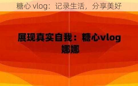 糖心 vlog：记录生活，分享美好